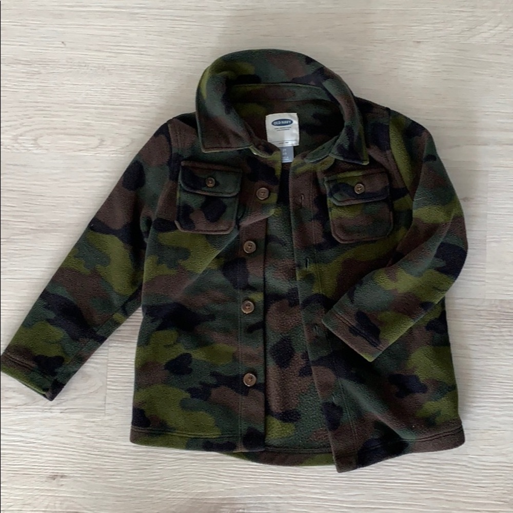 Camo fleece button down